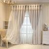 Curtains Double Lace Full Blackout Curtains Nordic Princess Style Living Room Bedroom Balcony Curtain Rod Bay Window