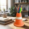 3D Printed Stationery Storage Box Plastic Desk Organizer Funny Traffic Barrier Pen Holder  Home