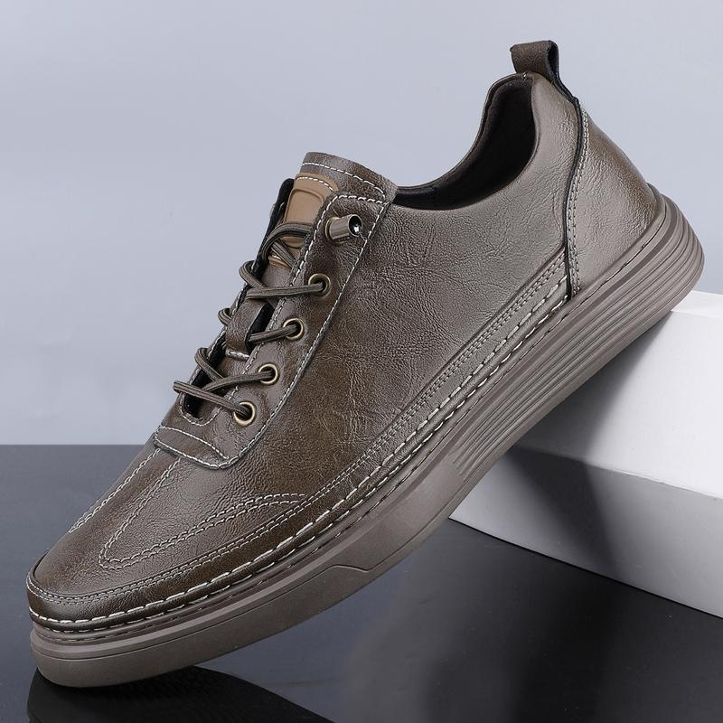 Fashion Classic Brand Men's Genuine Leather Casual Shoes Thick Soled Wear-resistant Oxford Shoes Trendy Men's Outdoor Hiking Shoes