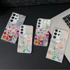 Чехол-накладка из мягкого блестящего полиуретана с цветочным принтом для Samsung S25 Ultra S24 FE S23 A36 A56 A16 A55, тонкий, ударопрочный, жесткий чехол для телефона из ПК с перьями
