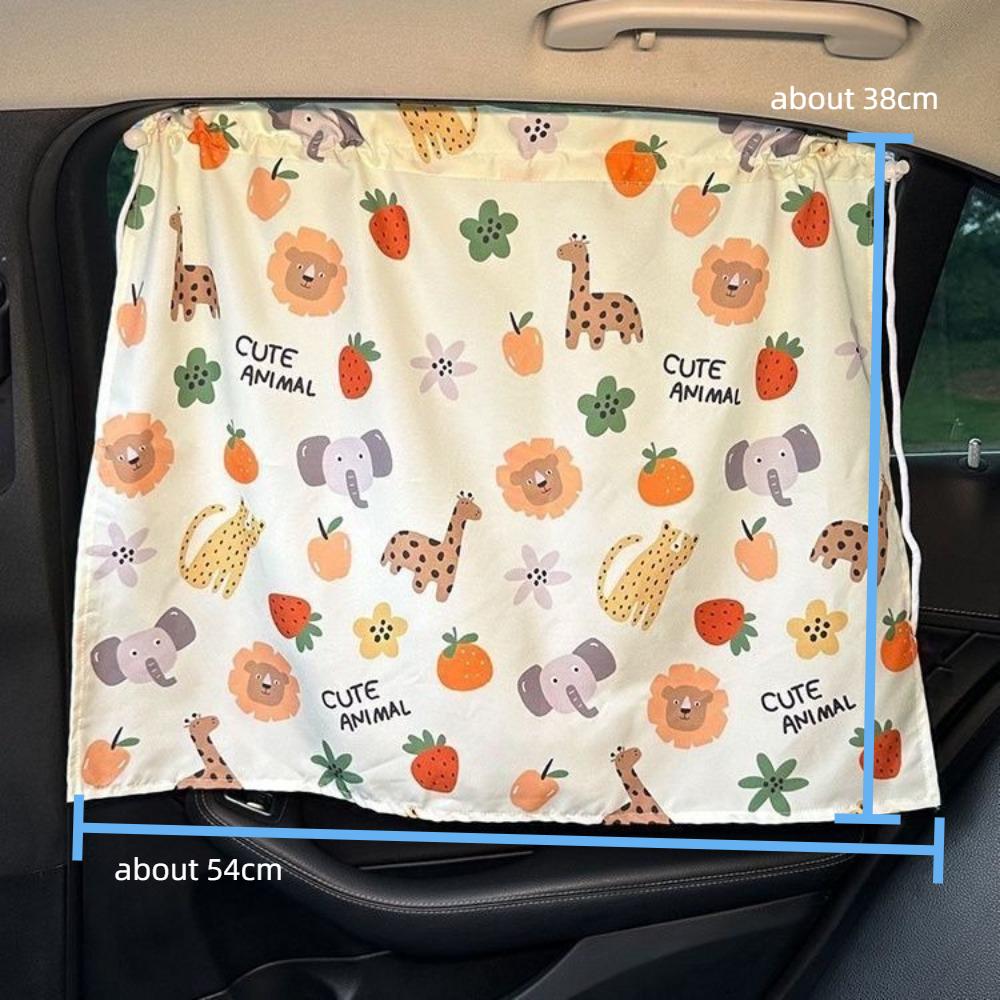 Embroidered Car Window Sunshade Suction Cup Auto Sliding Curtain  For Kid Baby Children