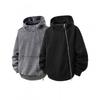 Winter Outdoor Hooded Sweatshirt Men Women Loose Fit Casual Sportswear Zip Detail