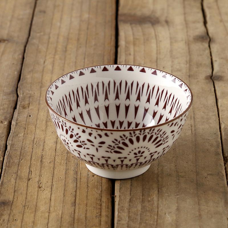 4,5-дюймовая керамическая пиала для риса в японском стиле, посуда, бытовая кухонная, ресторанная, круглая, противоожоговая, для лапши, супа, 2025 новинка