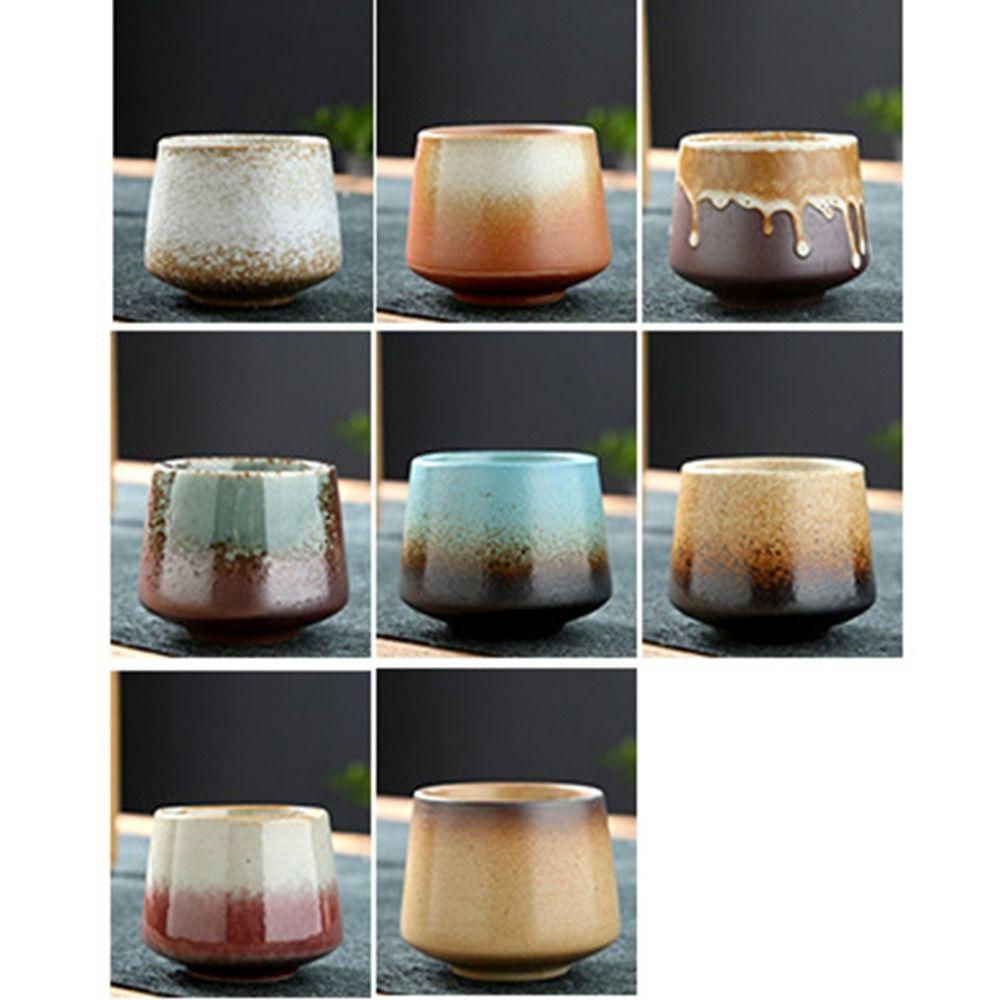 Глазурованные чашки для замены в печи Грубая керамика Чашка для эспрессо Винтажные японские керамические чашки Новая чашка для чая