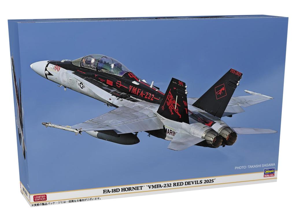 Hasegawa US Marine Fighter Attack Squadron 232 Hornet Red Devils Plastic Model Kit 07562 1/48 F/A-18D “VMFA-232 2025” (Airplane)
