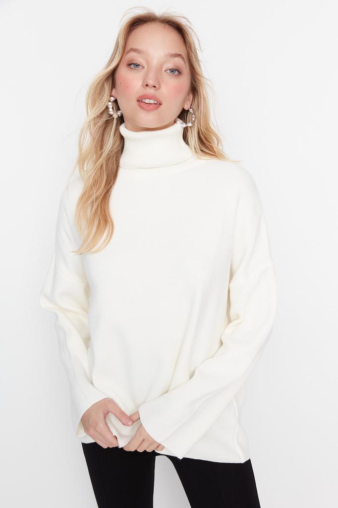 Женский модный новый свитер, черный широкий базовый трикотажный свитер