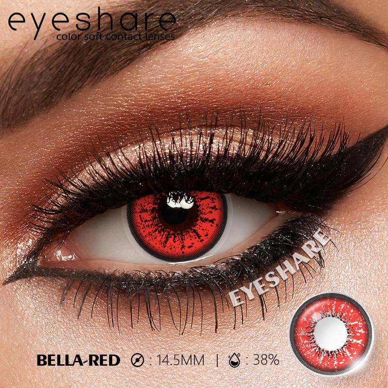 Eyeshare 1 Pair Red Vampire Cosplay Contact Lenses For Eyes Halloween Coser Eye Makeup Lenses Beauty Students