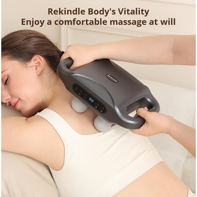 Беспроводной удобный массажный пистолет с 4 головками, массажный инструмент для шеи, шейного отдела позвоночника, массажное оборудование для релаксации мышц