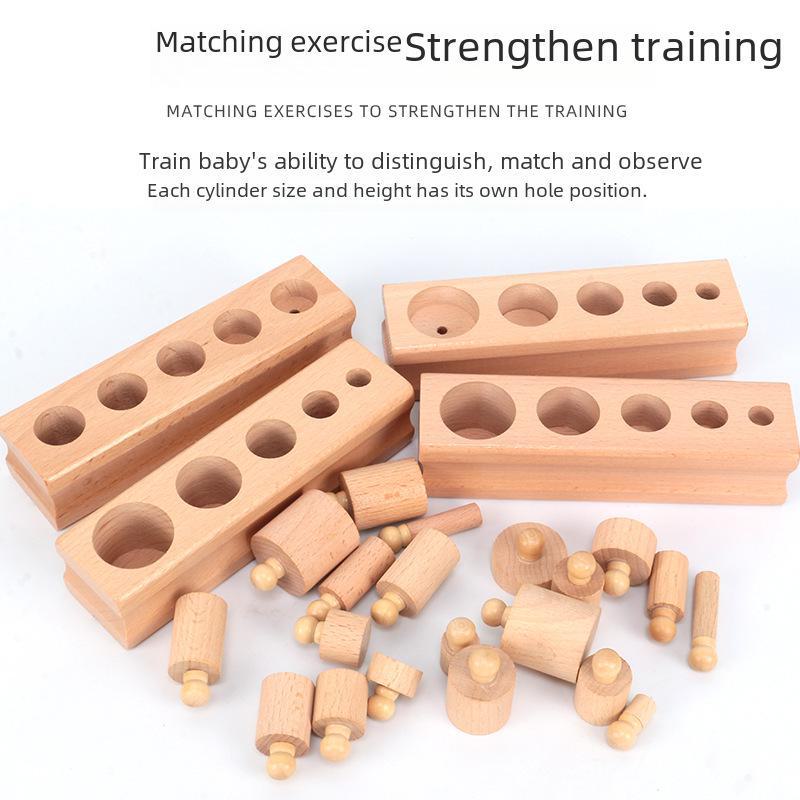 Монтессори деревянные цилиндрические гнезда развивающие игрушки для раннего детства и детского сада