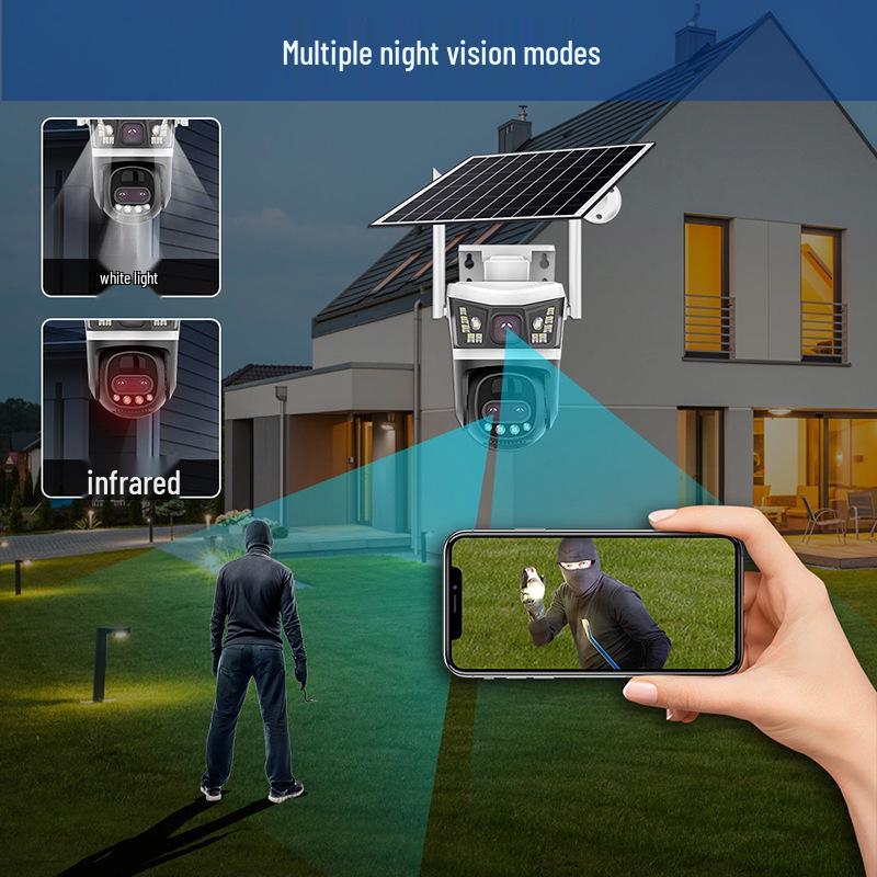 V380pro Solar HD 4G Camera with 10x Optical Zoom & Three Lenses - European Version
