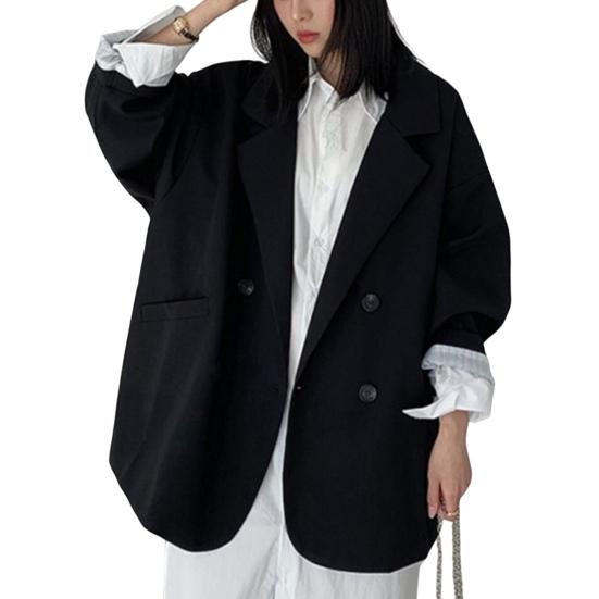 Пиджак, двубортная рабочая одежда, элегантный темпераментный женский пиджак с зубчатым воротником, деловой пиджак, пальто для повседневной жизни