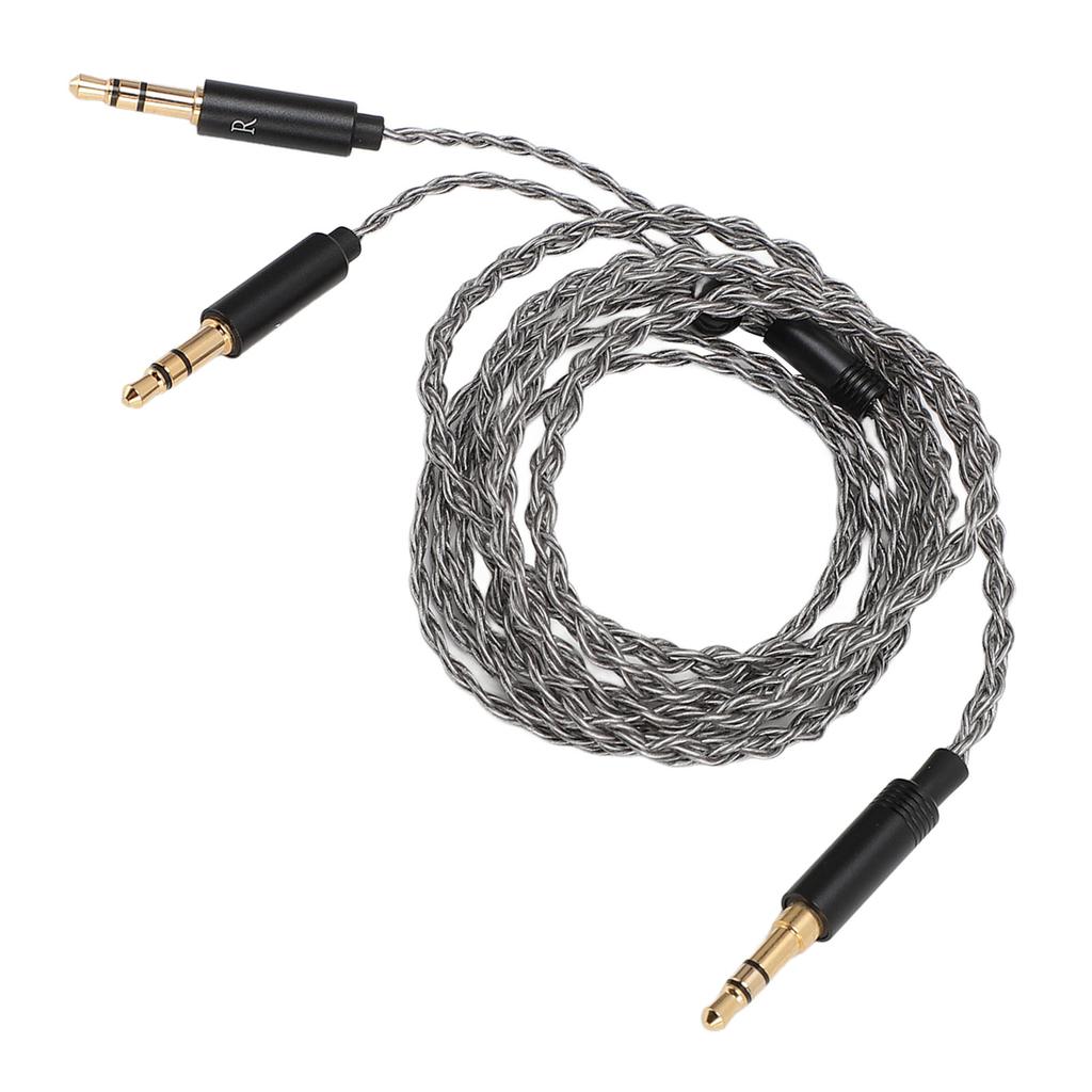 3.5mm to Dual 3.5mm Cable 3.9FT 4 Strand Silver Plated Copper Core Cord Headphone Replacement Cable for Beyerdynamic T1