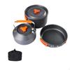 Набор для приготовления пищи для кемпинга из 3 предметов: кастрюля со складной ручкой, сковорода, чайник с сумкой для хранения