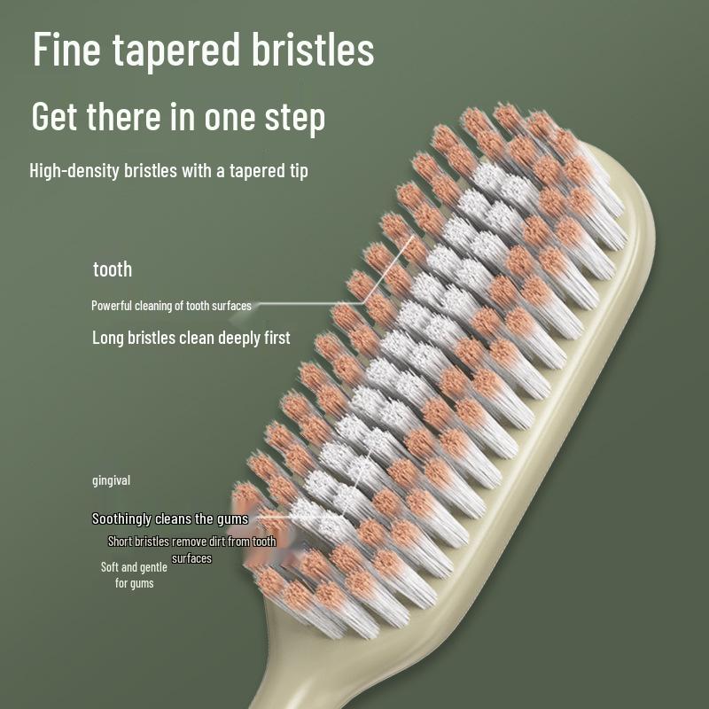 [LR] Набор из 4 мягких мануальных зубных щеток в лесном стиле с многоотверстиями, удлиненными и расширенными, для семейного использования