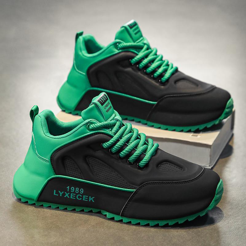 2024 Мужская модная сетчатая кожаная повседневная спортивная обувь, увеличивающая рост