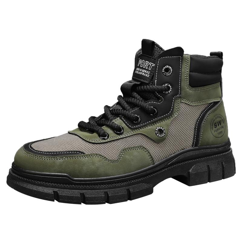 Mens Boots Leather Shoes Platform Boots for Men Outdoor Sneakers Motorcycle Ankle Boots Male Work Boot Casual Hiking Shoes