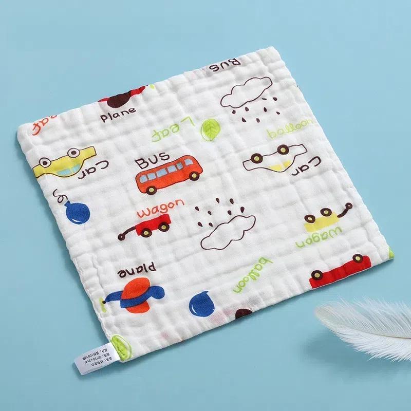 Random 5pcs Muslin 6 Layers Cotton Soft Baby Towels Baby Face Towel Handkerchief Bathing Feeding Face Washcloth Wipe Burp Cloth