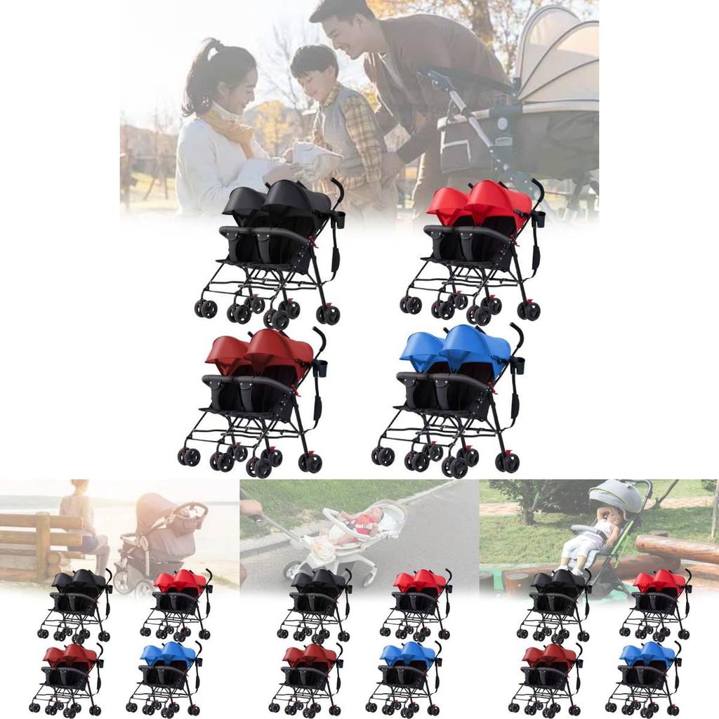 Легкая коляска для двойни Ультракомпактная складная коляска-трость для новорожденных с функцией наклона