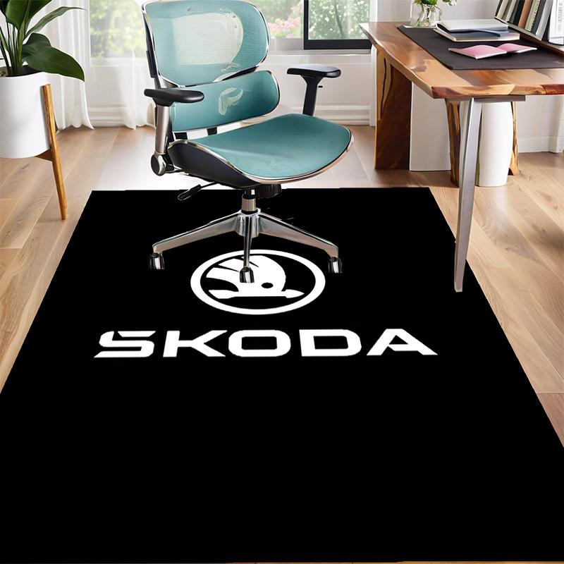 Полиэстеровый ковер Skoda, Мягкий коврик для помещений под офисное кресло, в гостиную, к компьютерному столу - Декоративный дизайн коврика для домашнего офиса