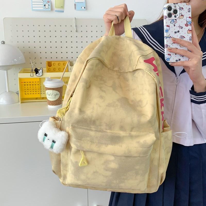 School bag Mori college student simple versatile backpack large capacity light commuter alphabet backpack