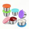 1/6 Piece Stainless Steel Sauce Cup With Lid Leak-Proof Salad Dressing Cup Reusable Salad Dressing Container Silicone Lid