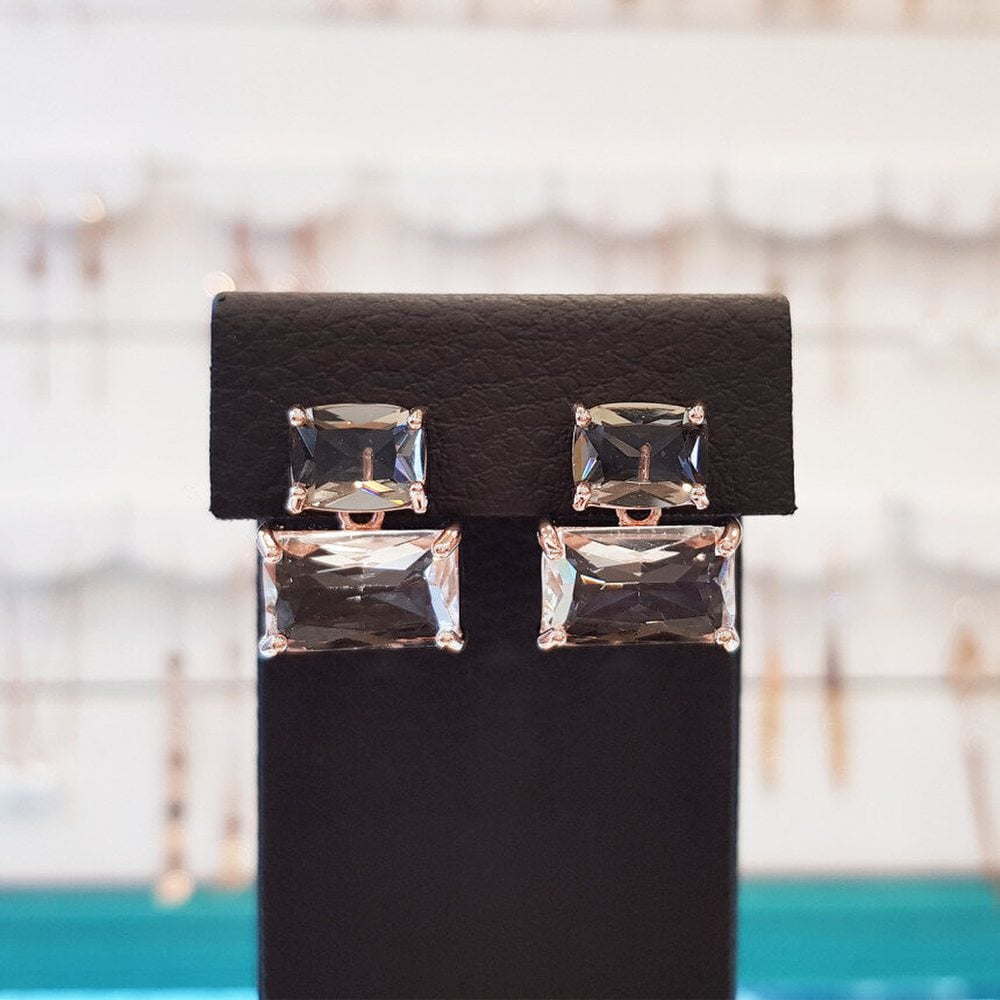 Square Crystal Drop Earrings (Spe546)