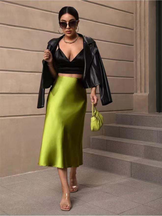 Женская элегантная плиссированная юбка миди на резинке