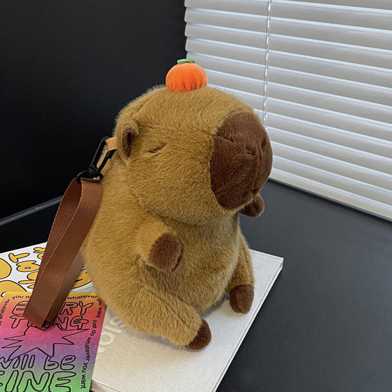 Милый плюшевый рюкзак-капибара большой вместимости, сумка-кроссбоди капибара, сумка-тоут, мягкий школьный рюкзак капибара для девочек, подарки на день рождения