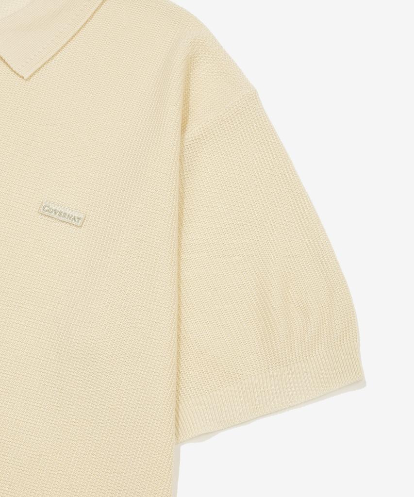 COVERNAT Collared Half Knit Ivory