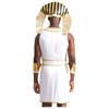 Mens Egyptian Pharaoh Costume Sleeveless Contrast Color Zipper Dress with Hat