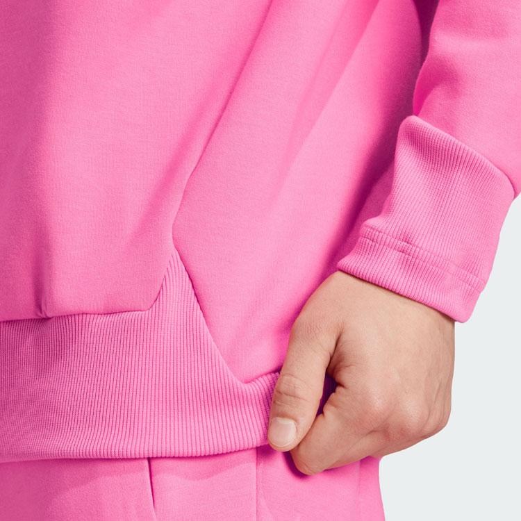 Adidas ЗНЕ. Толстовка премиум-класса с твердым логотипом, быстросохнущая, спортивная, повседневная, с круглым вырезом, с длинным рукавом, мужская толстовка розового цвета IN5111