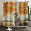 Autumn Forest Maple Shower Curtain Natural Jungle Leaves Pumpkin Fall Bathroom Shower Curtain Waterproof Shower Curtain Decor