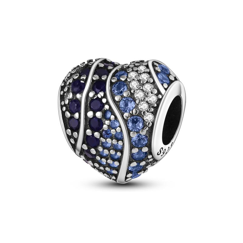 Silver S925 Blue Series Beads Fit Bracelet Bangle Diy Original Design Star Moon Galaxy Charms For Jewelry Make