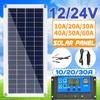 Solar Panel 12V Solar Cell 60A Controller Solar Panel for Phone RV Car MP3 PAD Charger Outdoor Battery Supply