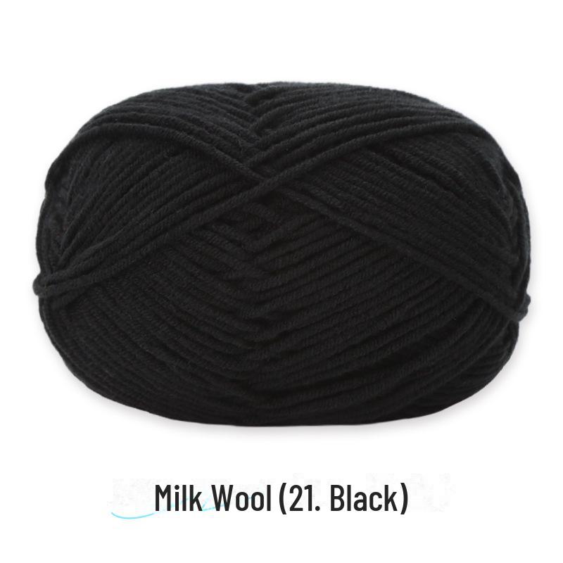 4-Strand Combed Milk Cotton Yarn Ball for DIY Crochet: Doll Making & Baby Sweater/Scarf Kit