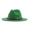 New chain accessories hat women's flat brim autumn and winter woolen solid color top hat children's British black jazz top hat