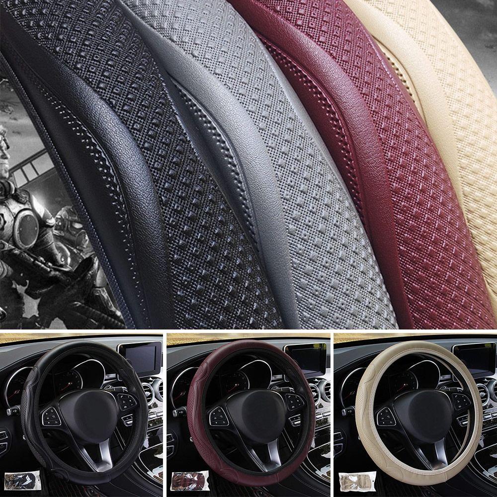 Противоскользящий защитный чехол на руль, кожаный автомобильный перчаточный чехол, чехол на руль автомобиля