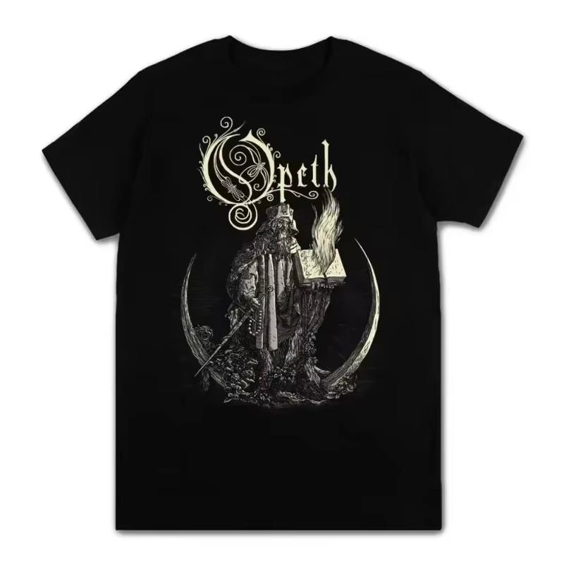 Vintage Progressive Death Metal Band Printed T-shirt for Men and Women Fashion Opeth Band Short-Sleeve Daily Wear Cool Top