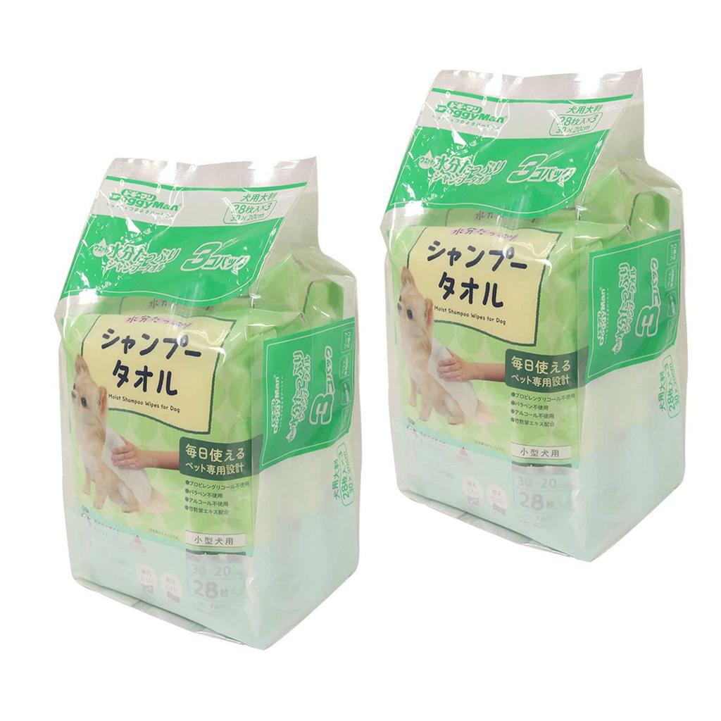 Doggyman Wet Shampoo Towel for Large Size Pieces X 3 X 2 Pieces Dogs, (28 Packs) (bulk Purchase)