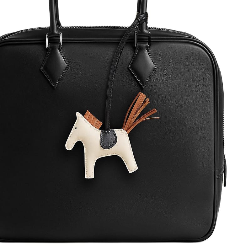 HERMES Rodeo Lambskin Bag Accessory Women's White & Black H064929CAGK