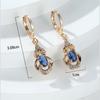 Элегантные серьги-капли золотого цвета в этническом стиле для женщин, серьги-капли с синим камнем, ювелирные изделия