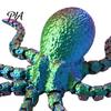 Stress Relief Fidget Toy 3D Printed Octopus Sea Animal Toy, Flexible Articulated Tentacle Figurine, Educational Ocean Creature Desktop Decoration with