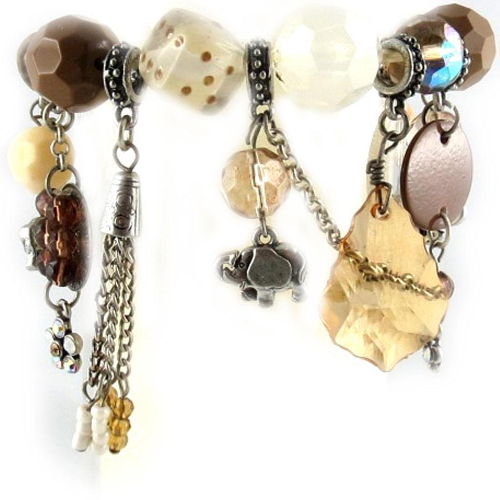 Les Trésors De Lily [E0445] - Дизайнерский браслет коричнево-бежевого цвета «Душка»