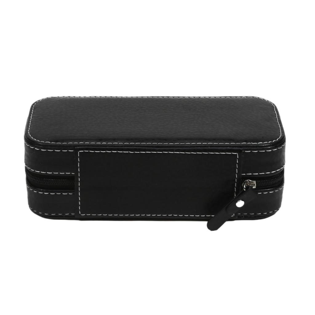 Slots Embedded Portable Travel Storage Bag For Watch/Daily Necessities Storage Box Leather Zipper Watch Box