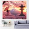 2D plane Fuji Mountain cherry blossom-themed background fabric enhances both indoor and outdoor atmosphere polyester fiber