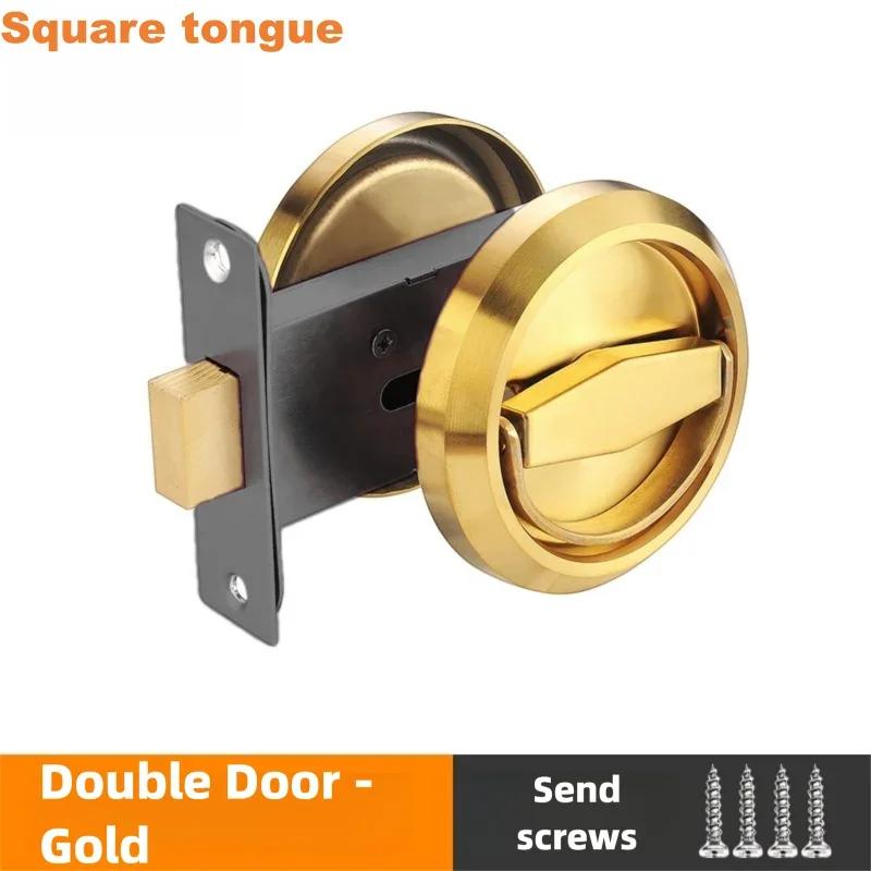 Invisible Recessed Door Lock Stainless Steel Handle Keyless Mechanical Outdoor Fire Proof Home Security Hardware