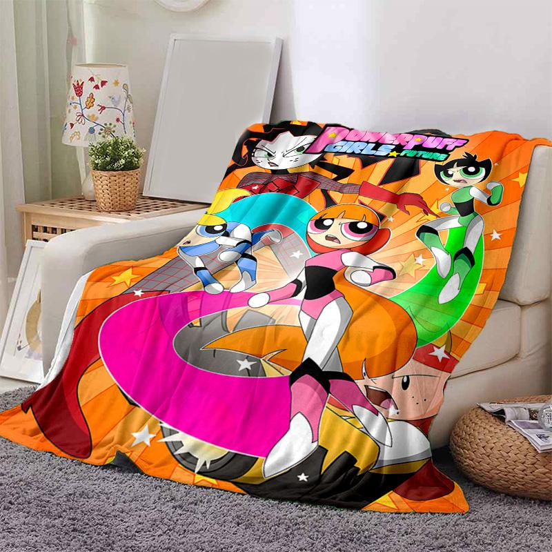 1pc Powerpuff Girls Future Flannel Blanket Soft Warm Throw Blanket for Bedroom Living Room Bed Travel Camping Picnic Gift. M07220139