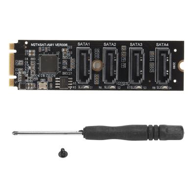 Карта-адаптер M.2 NVME на SATA, не требующая драйверов, Plug and Play, M2 KEYM NVME PCIE на 4-портовую карту расширения SATA3.0