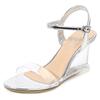 1098 Series 8cm Heel Clear Heels Wedge Sandals Summer Sexy Crystal Transparent Pumps Heels Sandals LFD