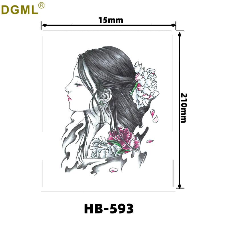 Kirin Lion Fox Totem Flower Tattoo Sticker – Waterproof & Customizable Realistic Design